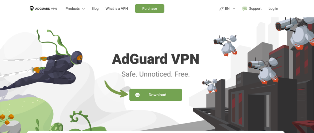 Adguard VPN Homepage