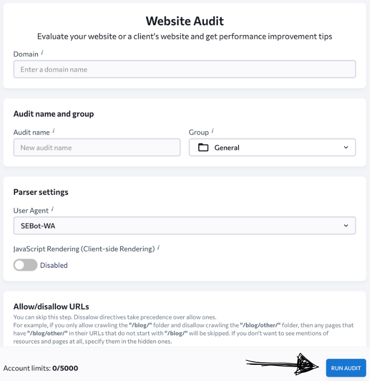 SE ranking website audit