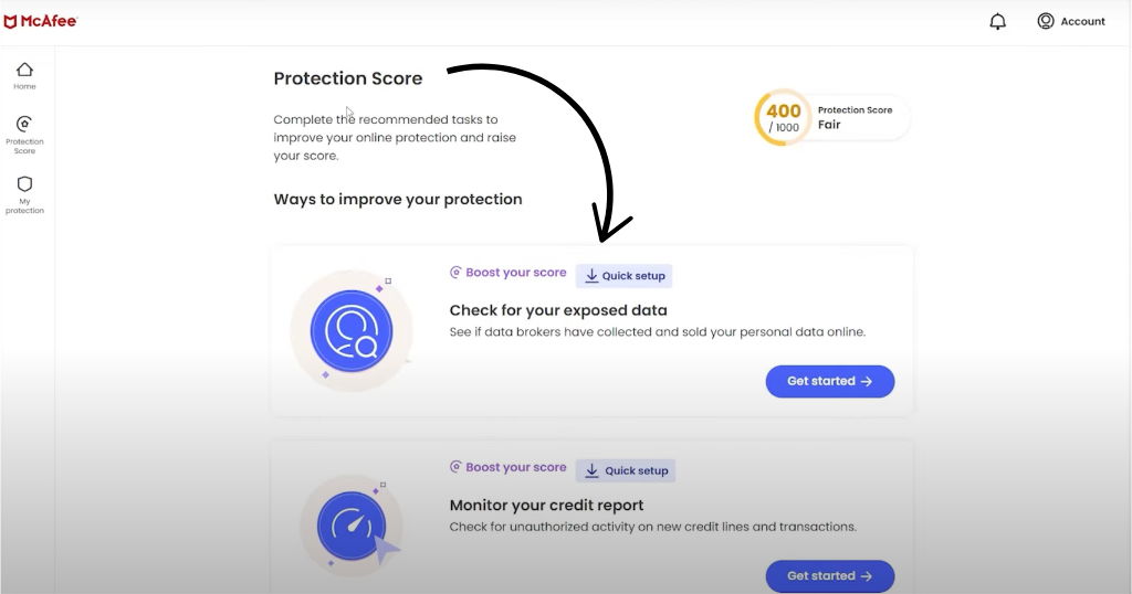 mcafee protection score