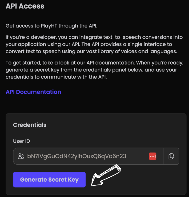 API access of play ht