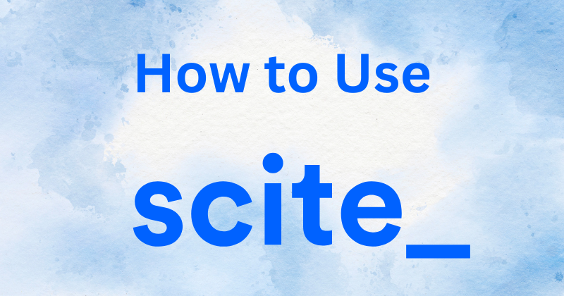 how to use scite