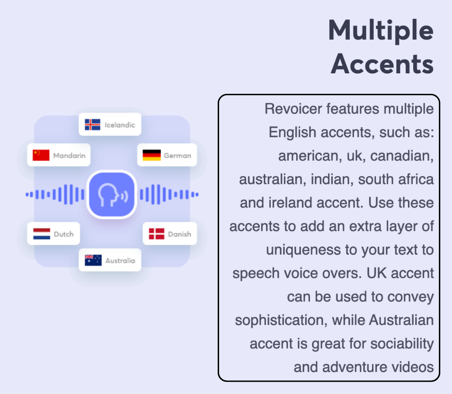 Revoicer mutiple accents