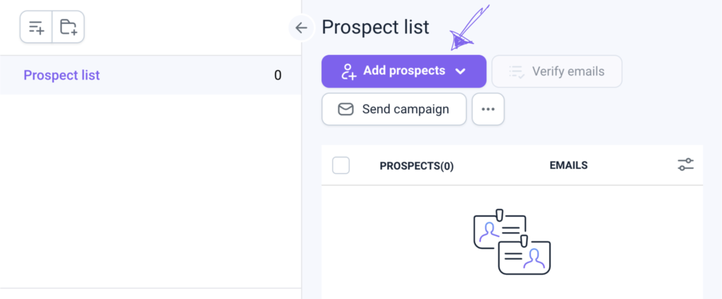 Prospect List in Snov IO