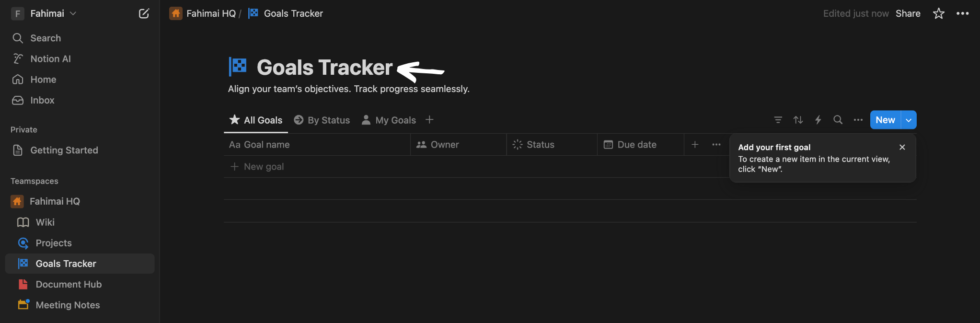Notion AI Goal Tracker Image