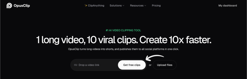 OpusClip Homepage