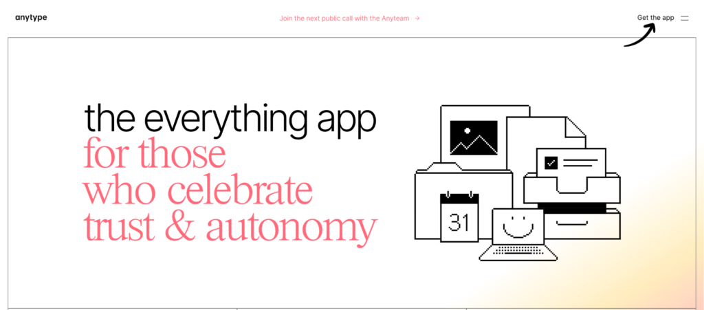 Anytype homepage