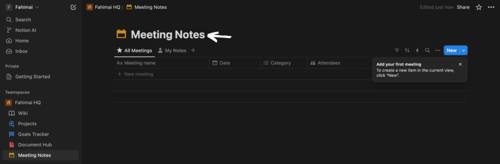 Notion AI Meeting Notes Image