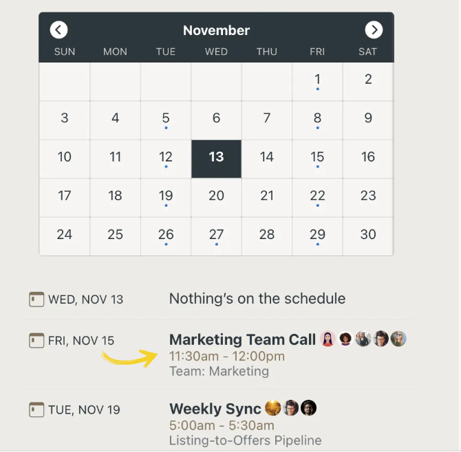 Basecamp calendar