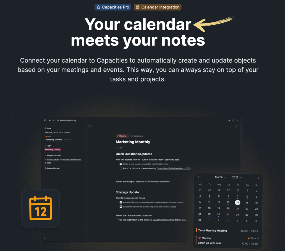 Capacities Calendar Integration Image