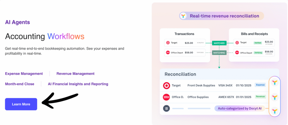 Docyt Real-Time Revenue Reconciliation