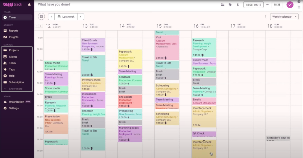 toggl automated time tracking