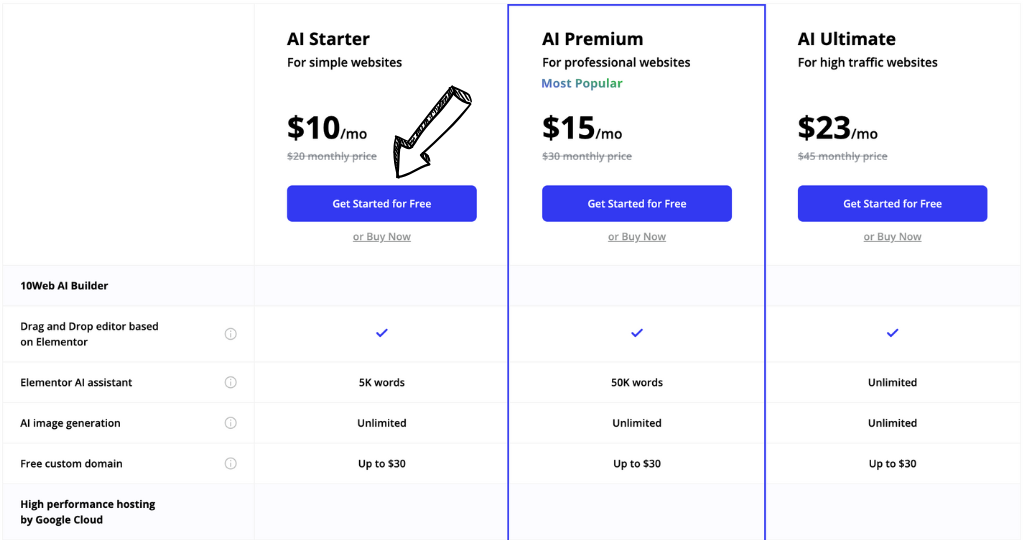 10Web pricing