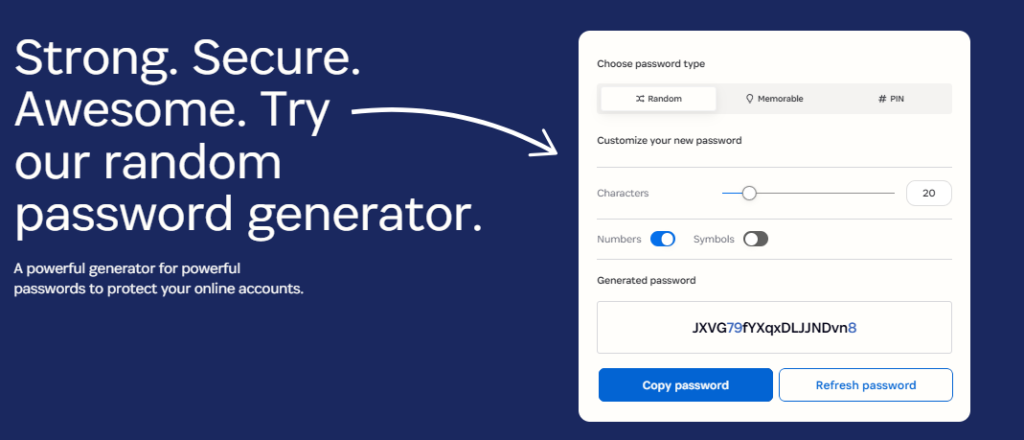 1Password password generator