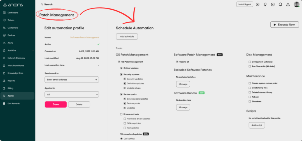 Atera patch management