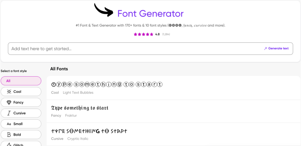 Picsart Font Generator
