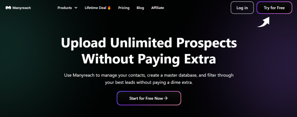 Manyreach Unlimited Prospects Upload