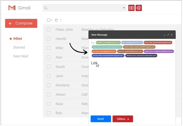 GMass mass Emails in Gmail