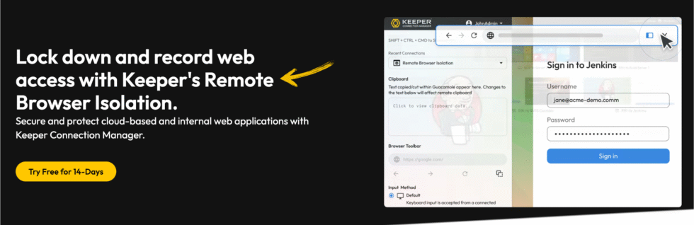 Keeper Security Remote Browser Isolation step 2