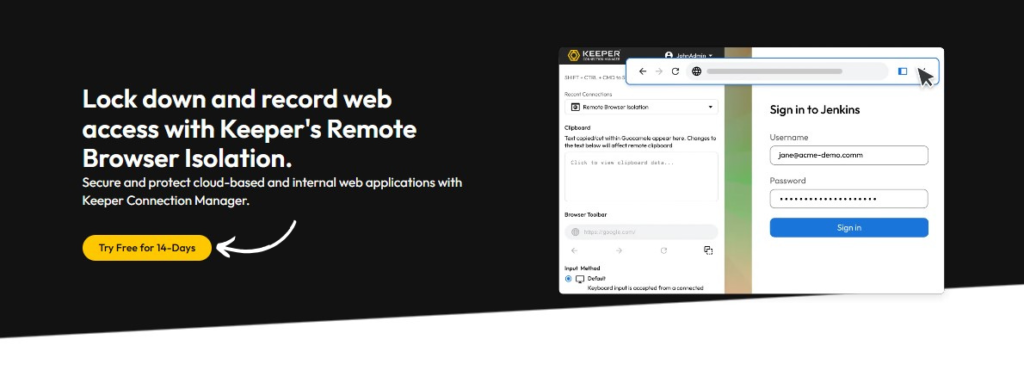 Keeper Security Remote Browser Isolation
