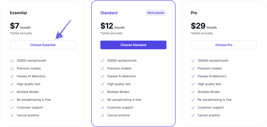 Humanize AI Pricing