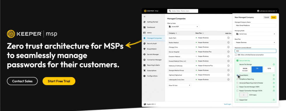 Keeper Security MSP Support