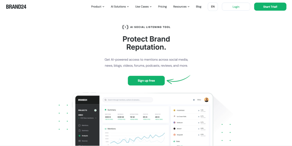Brand24 in 2026: Best Social Listening Tool? 4 Brand24 homepage