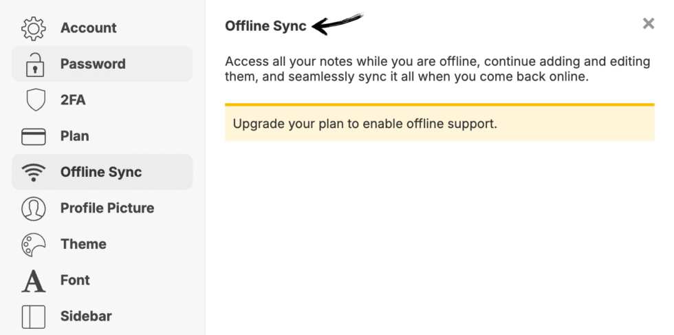 Notejoy Offline Access Image