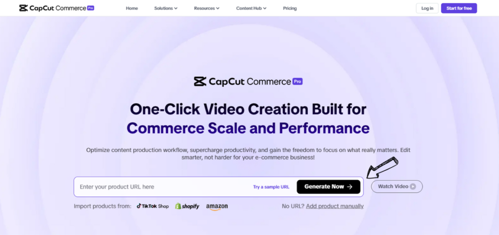 capcut commerce pro homepage