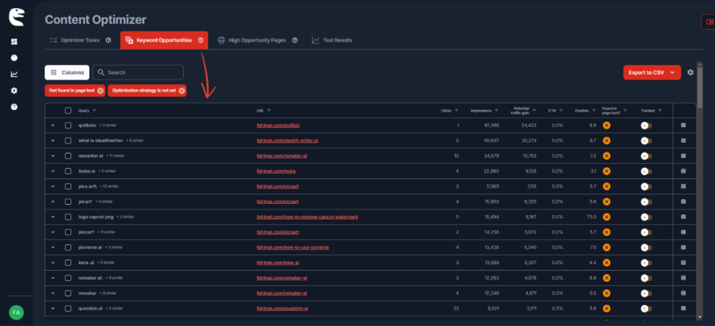 contentraptor quick optimization