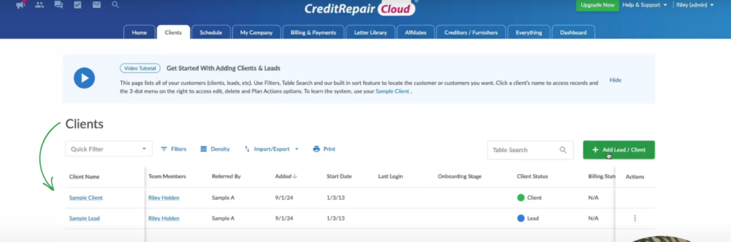 credit repair cloud clients & Leads