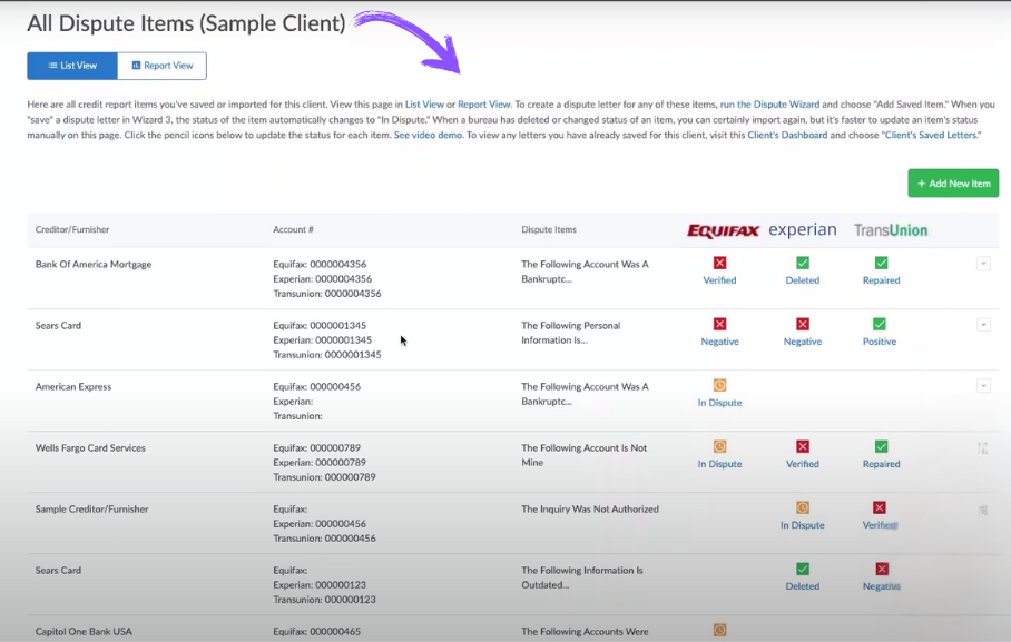 credit repair cloud dispute items