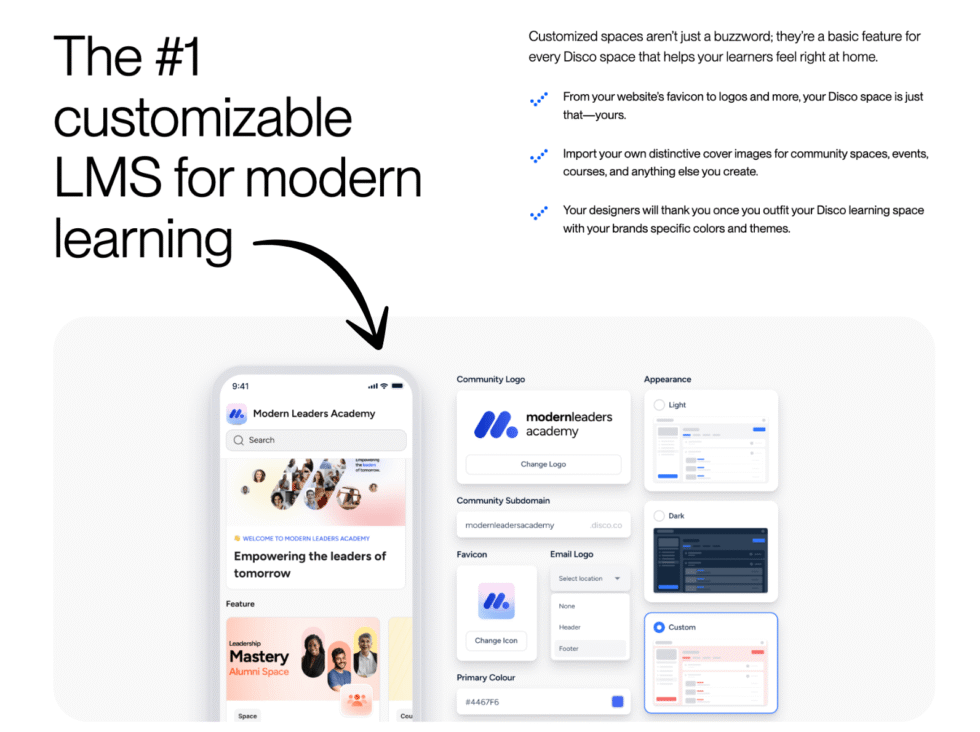 Disco Customizable LMS