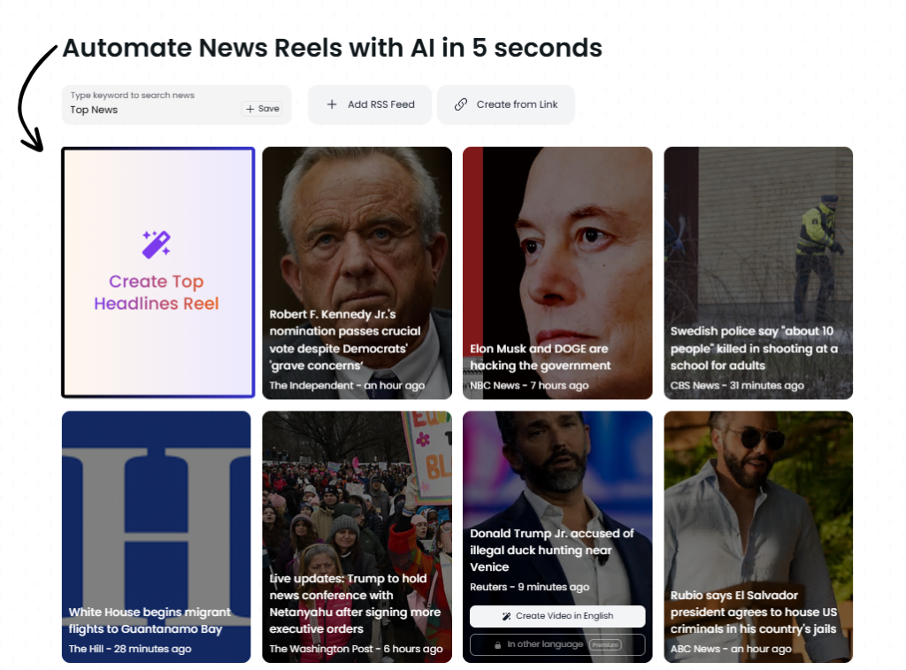 makereels ai news to reel