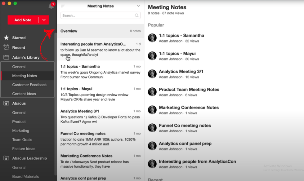 Notejoy Team Libraries Image