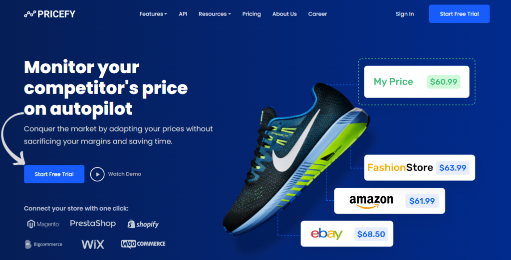 pricefy homepage