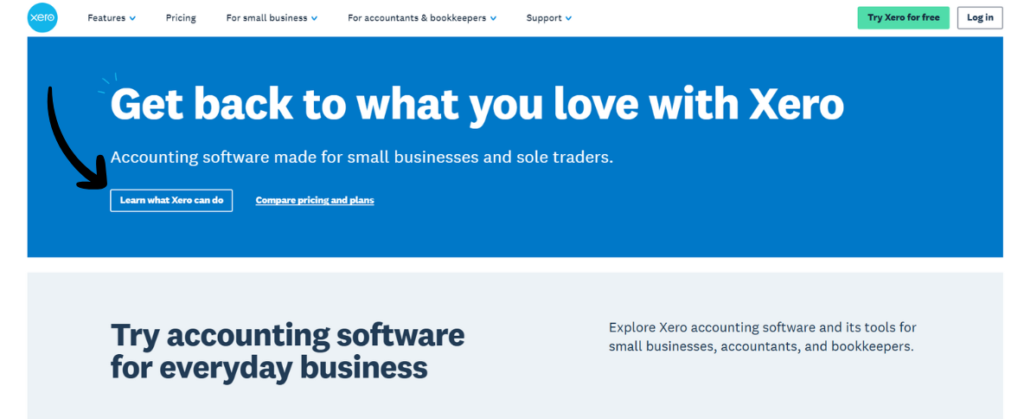 xero homepage