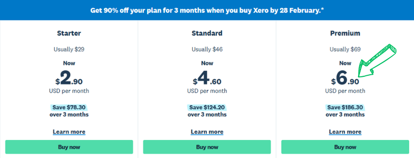 xero pricing