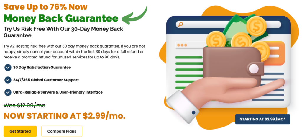 A2 Hosting 30 Day Money-Back Guarantee