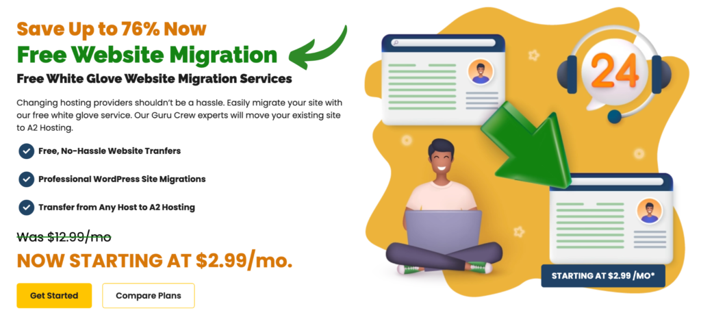 A2 Hosting Free Website Migration