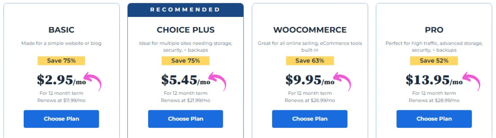 BlueHost Pricing 1