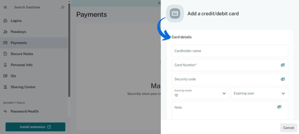 Dashlane Secure Payment