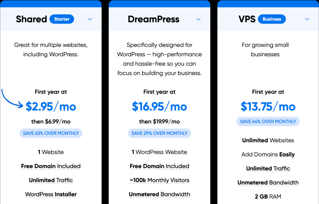 DreamHost Pricing