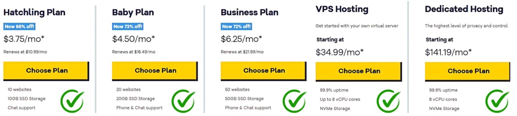 HostGator Pricing