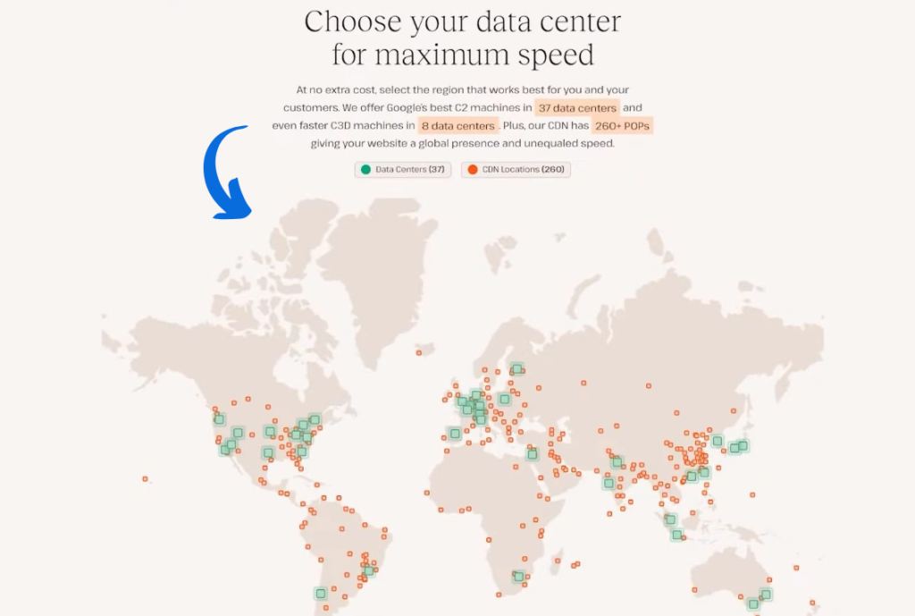 Kinsta wide range of Data Centers