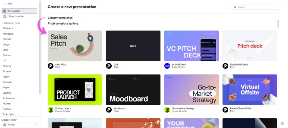 Pitch Wide Range of Templates Image