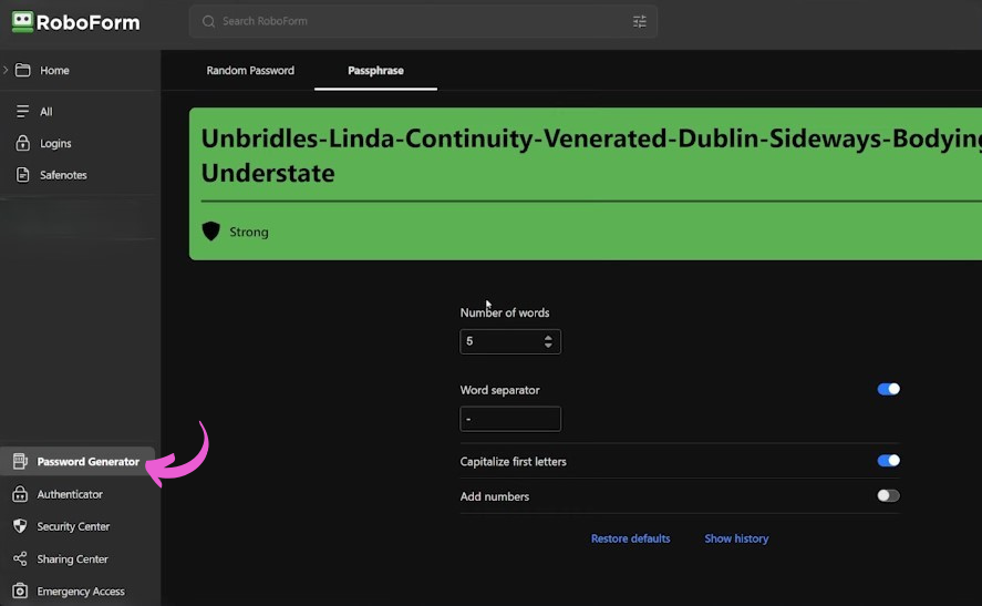 RoboForm Password Generator