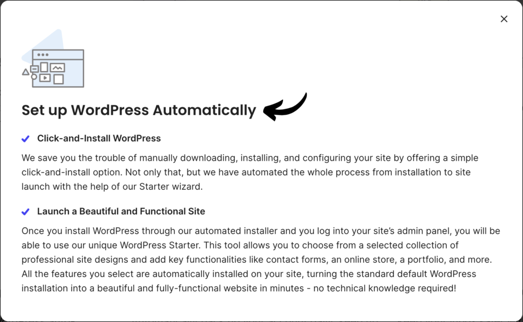 SiteGround Automatic WordPress Setup