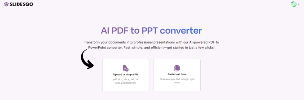 Slidesgo AI PDF to PPT Converter Image