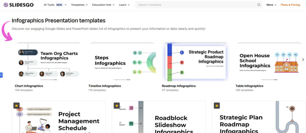 SlidesGo Infographic templates