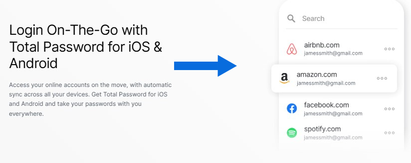 Total password On-The-Go Login